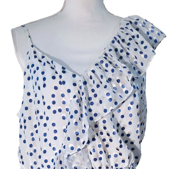 Lilly Pulitzer Madelina Ruffle Dress Bennet Blue Polka Dot - Picture 6 of 11